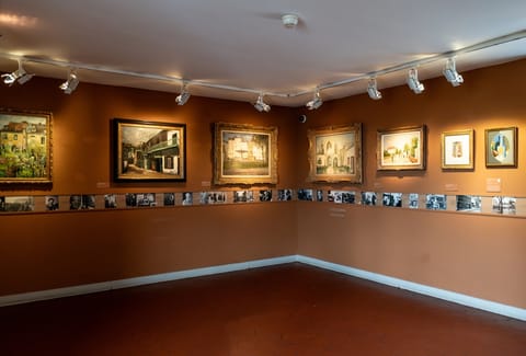 Interiors of Musée de Montmartre which has paintings about Impressionism and Belle Epoque